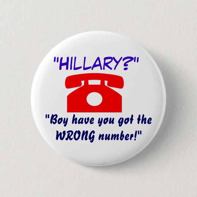 Badge Rond 5 Cm Bouton de Hillary de faux numéro (Devant)