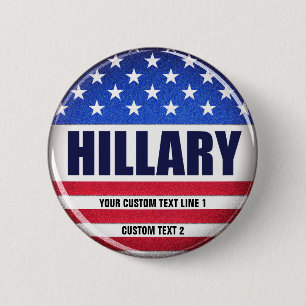 Badge Rond 5 Cm Bouton de Hillary de vote