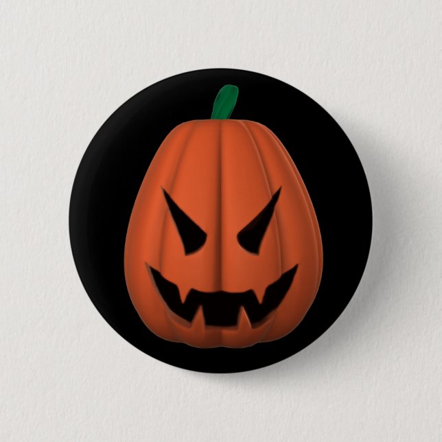 Badge Rond 5 Cm Bouton de Jack O'Lantern de vampire (Devant)