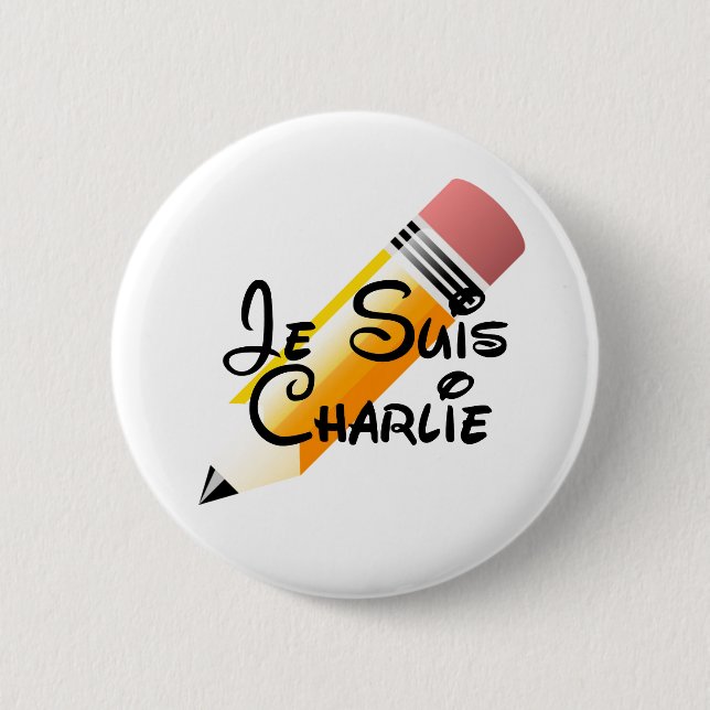 Badge Rond 5 Cm Bouton de Je Suis Charlie (Devant)