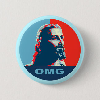 Badge Rond 5 Cm Bouton de Jésus OMG