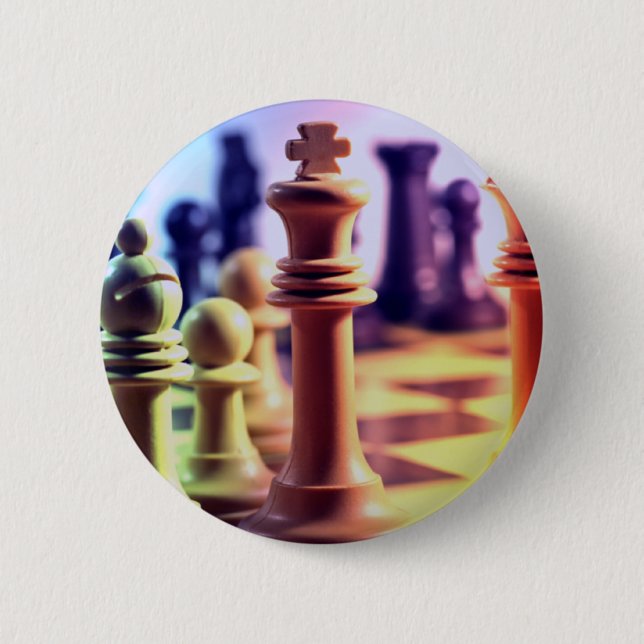Badge Rond 5 Cm Bouton de jeu d'échecs (Devant)