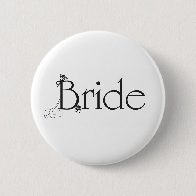 Badge Rond 5 Cm Bouton de jeune mariée (Devant)