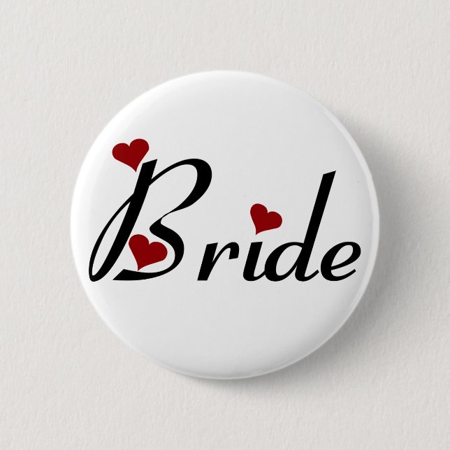 Badge Rond 5 Cm Bouton de jeune mariée (Devant)