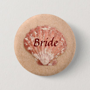 Badge Rond 5 Cm Bouton de jeune mariée de mariage de plage