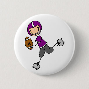 Badge Rond 5 Cm Bouton de joueur de football violet