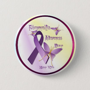 Badge Rond 5 Cm Bouton de jour de conscience de fibromyalgie