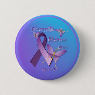 Badge Rond 5 Cm Bouton de jour de conscience de fibromyalgie