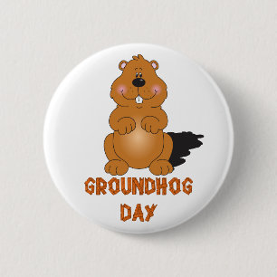 BADGE ROND 5 CM BOUTON DE JOUR DE GROUNDHOG