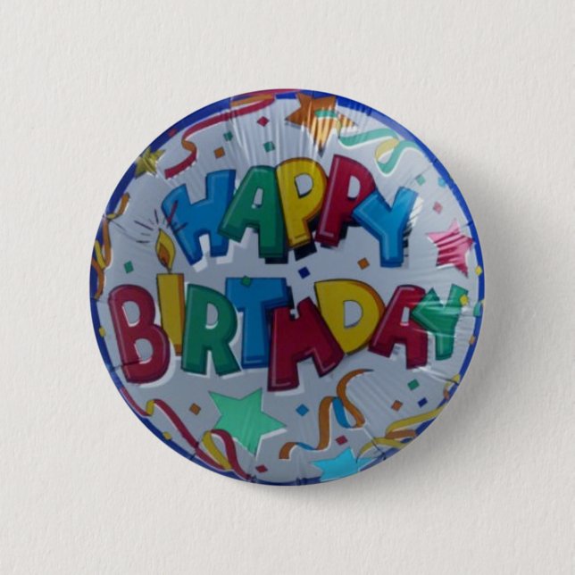 Badge Rond 5 Cm Bouton de joyeux anniversaire (Devant)