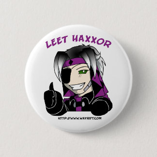 Badge Rond 5 Cm Bouton de Kip "Leet Haxxor"