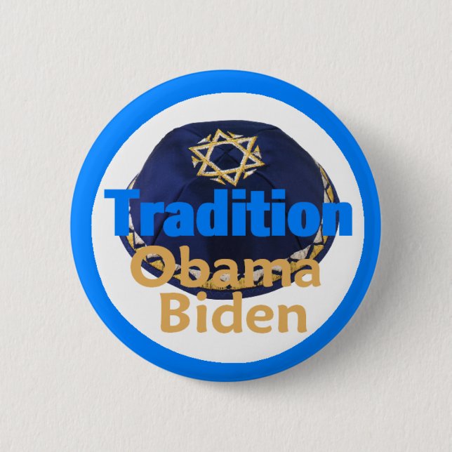 Badge Rond 5 Cm Bouton de KIPPA d'Obama Biden (Devant)