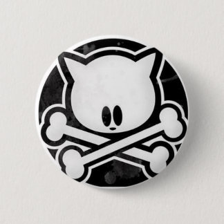 Badge Rond 5 Cm Bouton de Kitty de crâne