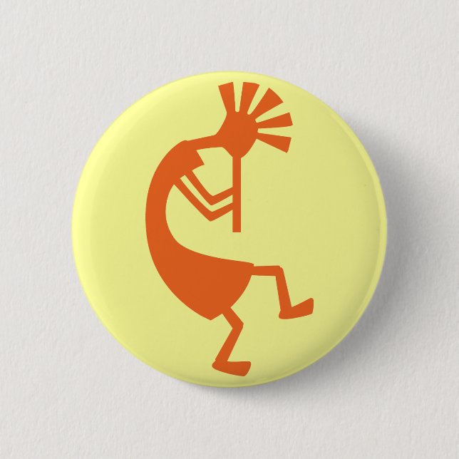 Badge Rond 5 Cm Bouton de Kokopelli (Devant)