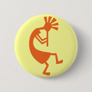 Badge Rond 5 Cm Bouton de Kokopelli