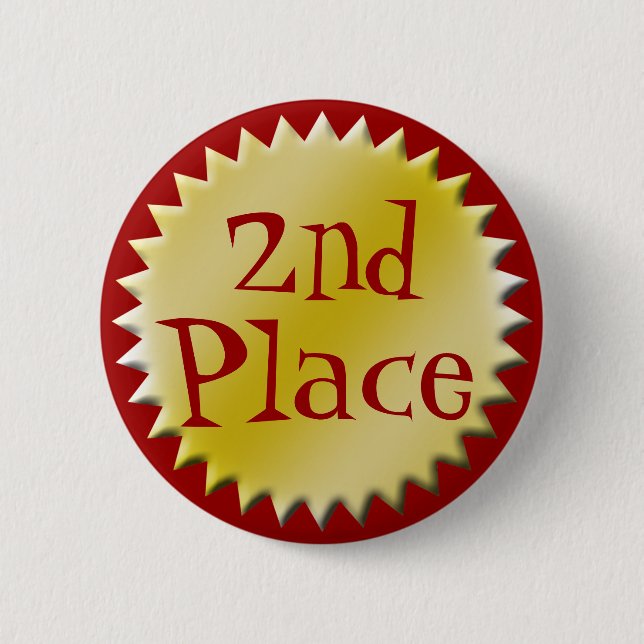 Badge Rond 5 Cm Bouton de la 2e place, personnalisable (Devant)