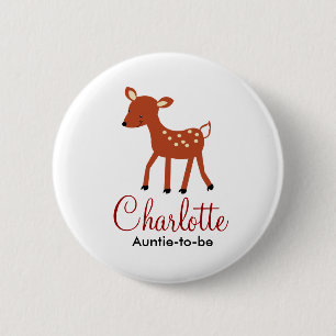 BADGE ROND 5 CM BOUTON DE LA BALISE NOM DU BABY SHOWER DU CERF DE