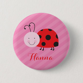 Badge Rond 5 Cm Bouton de la broche personnalisée Little Red Ladyb