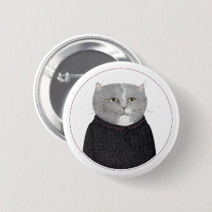 Badge Rond 5 Cm Bouton de la broche ronde CAT du MÉNAGE II