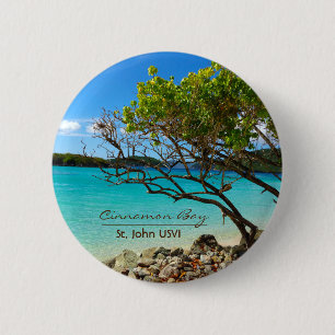 Badge Rond 5 Cm Bouton de la broche tropicale St. John USVI de Cin