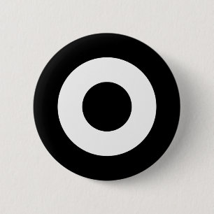 Badge Rond 5 Cm Bouton de la cible, noir et blanc