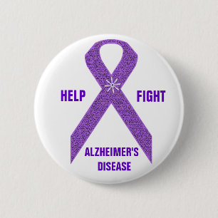 Badge Rond 5 Cm Bouton de la conscience d'Alzheimer