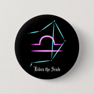Badge Rond 5 Cm Bouton de la constellation du zodiaque Balance