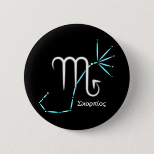 Badge Rond 5 Cm Bouton de la constellation du zodiaque Scorpion