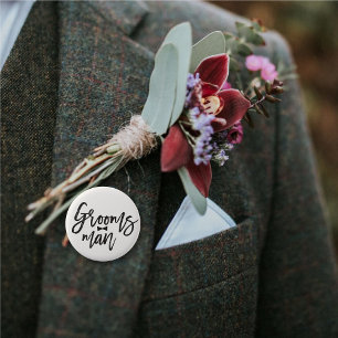 Badge Rond 5 Cm Bouton de la Cravate de la brosse du Groomsman Mar