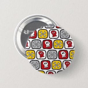 Badge Rond 5 Cm Bouton de la faveur de l'enfant de crânes et d'os