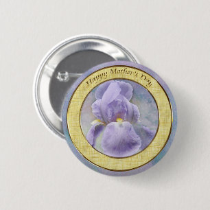 Badge Rond 5 Cm Bouton de la fête des mères Iris violet texturé