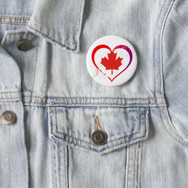 Badge Rond 5 Cm Bouton de la Fête du Canada (En situation)