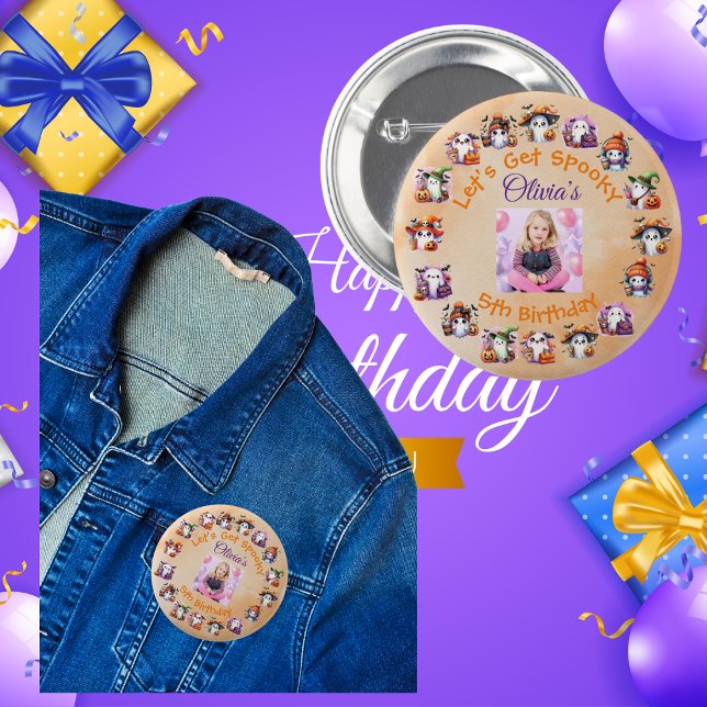 Badge Rond 5 Cm Bouton de la fête fantôme pour enfants (Créateur téléchargé)