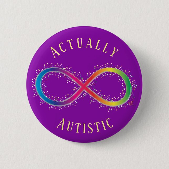 Badge Rond 5 Cm Bouton de la fierté autistique (Devant)