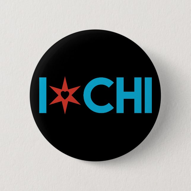 Badge Rond 5 Cm Bouton de la fierté de Chicago (Devant)
