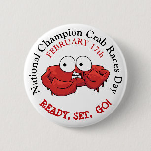 Badge Rond 5 Cm Bouton de la Journée nationale des courses de crab