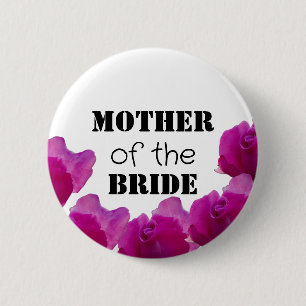 Badge Rond 5 Cm Bouton de la mère de la mariée avec des roses