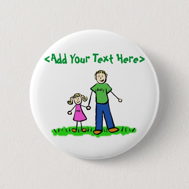 Badge Rond 5 Cm Bouton de la petite fille de papa (blond) (Devant)