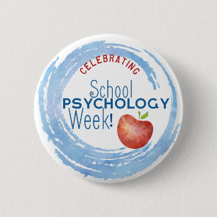 Badge Rond 5 Cm Bouton de la semaine de psychologie scolaire