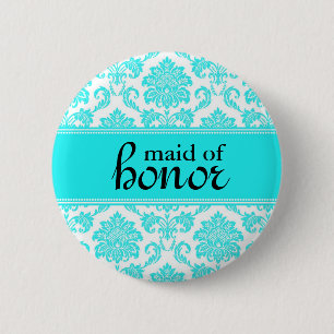 Badge Rond 5 Cm Bouton de la servante d'honneur Damask