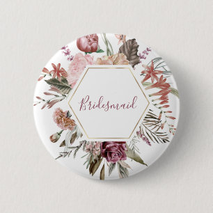 Badge Rond 5 Cm Bouton de la servante du Rose Dusty