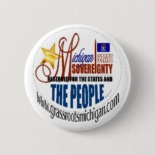 Badge Rond 5 Cm Bouton de la souveraineté du Michigan
