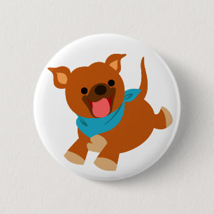 Badge Rond 5 Cm Bouton de la Staffie de Carton Joyeux