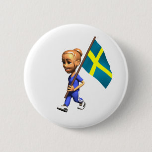 Badge Rond 5 Cm Bouton de la Suède