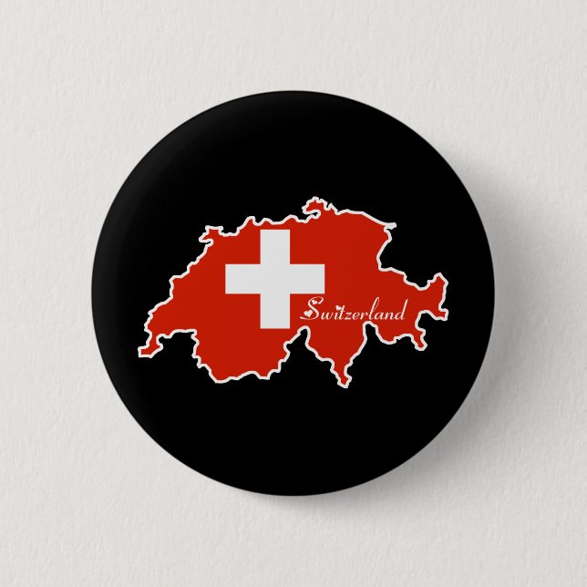 Badge Rond 5 Cm Bouton de la Suisse (Devant)