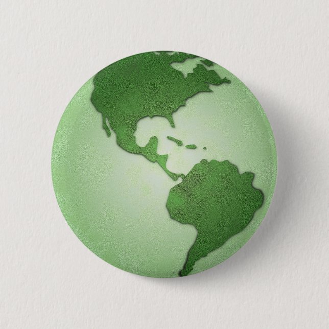 Badge Rond 5 Cm Bouton de la terre verte (Devant)