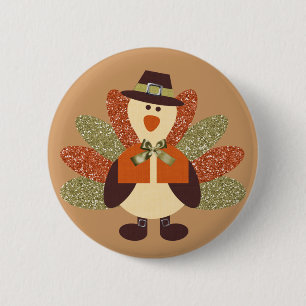 Badge Rond 5 Cm Bouton de la Turquie de thanksgiving