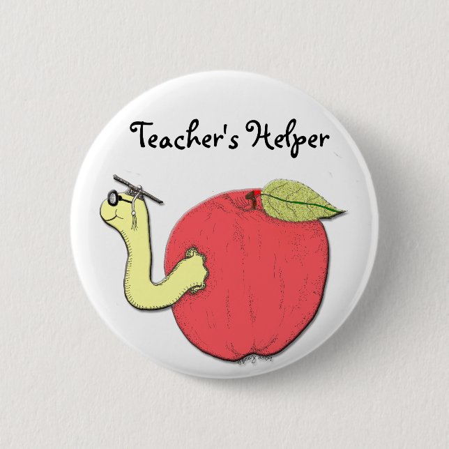 Badge Rond 5 Cm Bouton de l'aide du professeur (Devant)