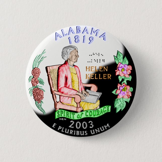Badge Rond 5 Cm Bouton de l'Alabama (Devant)