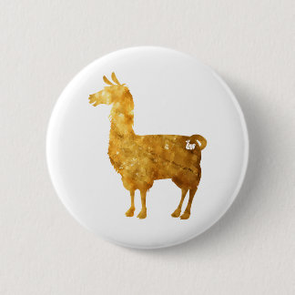 Badge Rond 5 Cm Bouton de lama d'or